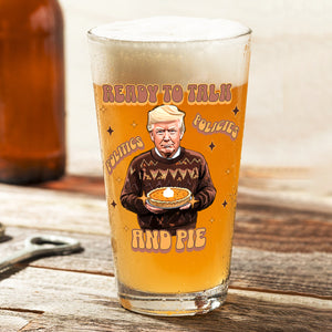 Trump Politics, Policies And Pie - Patriotic Beer Glass LM32 63807