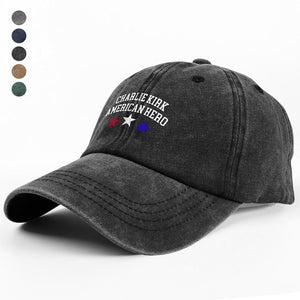 Justice For Charlie Kirk - American Hero Washed Denim Baseball Cap LM32 65665