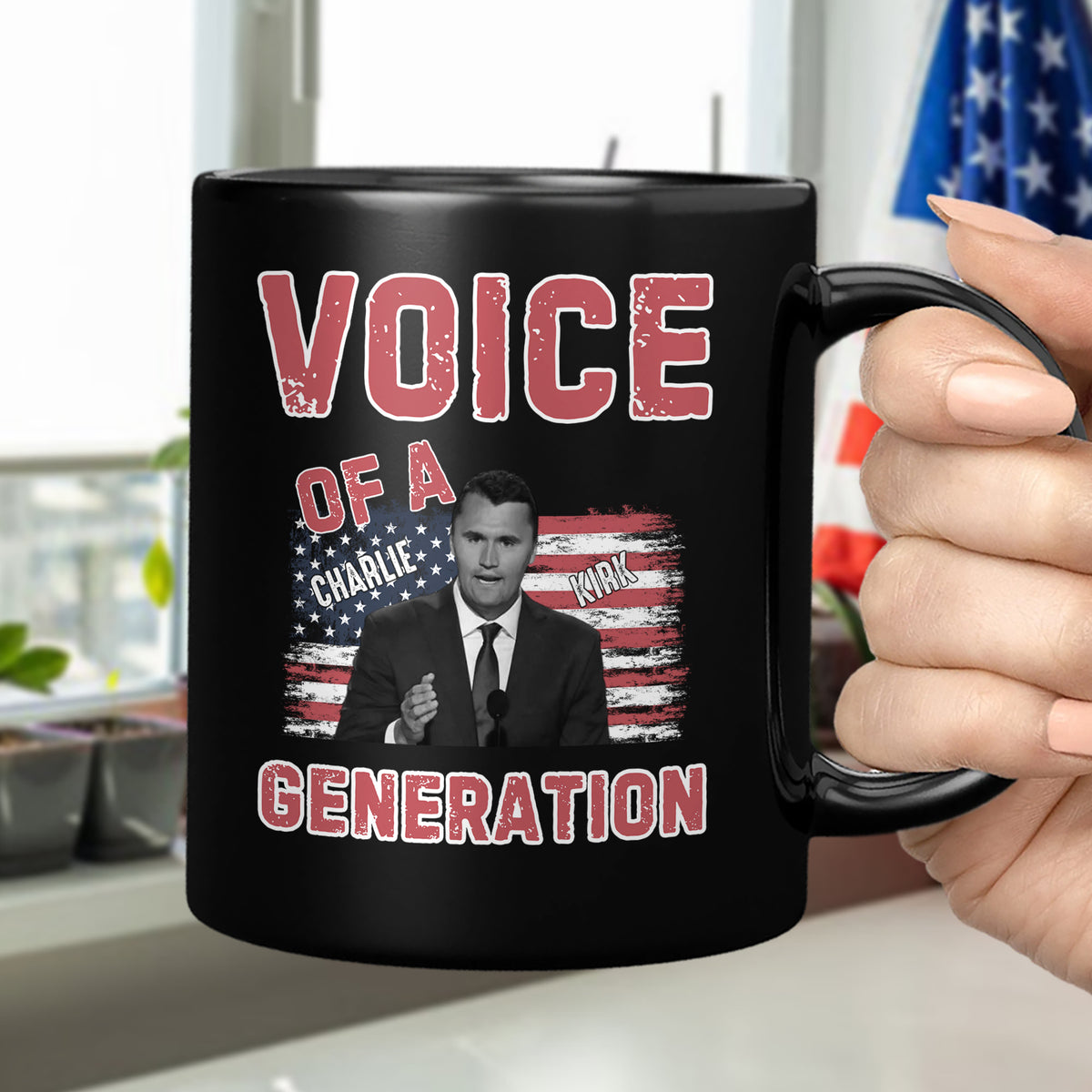 Voice Of A Generation Charlie Kirk Black Mug HO82 65960