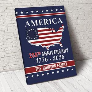 Personalized Family Name America 250th Anniversary Canvas Poster HO82 901442