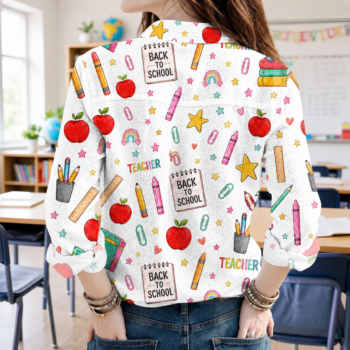 Custom Teacher Name Back To School Blouse Shirt CH07 180022