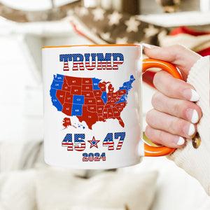 Trump 45 47 US Presidential Election 2024 Map Accent Mug N304 HA75 64136