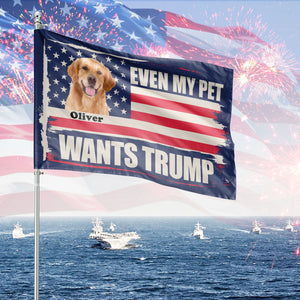 Custom Photo Even My Dogs Want Trump House Flag TH10 63295