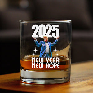 Funny Trump New Year New Hope Inauguration Party Celebration Whiskey Glass LM32 65087