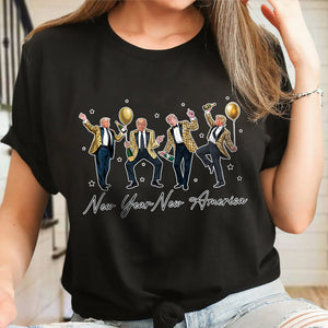 New Year New America Humorous Dancing Trump Dark Shirt HA75 64286