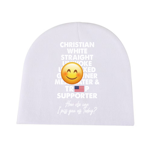 Trump Supporter Christian White Straight Un**ke Un**xxed Short Beanie Hat TH10 63327