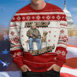 Trump Hunting Feet Hangin We Bangin Ugly Sweater LM32 63983