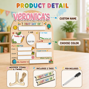 Personalized First Day of School Sign, Custom Back to School Wooden Board CH07 911868