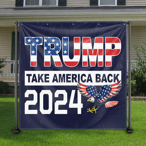 Trump 2024 Take America Back Blue USA Wing Eagle Backdrop TH10 63037