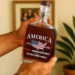 Custom Family Name America 250th Anniversary 1776 2026 United States of America Whiskey Bottle LM32 897715