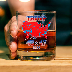 Trump 45 47 US Presidential Election 2024 Map Whisky Glass N304 HA75 64114