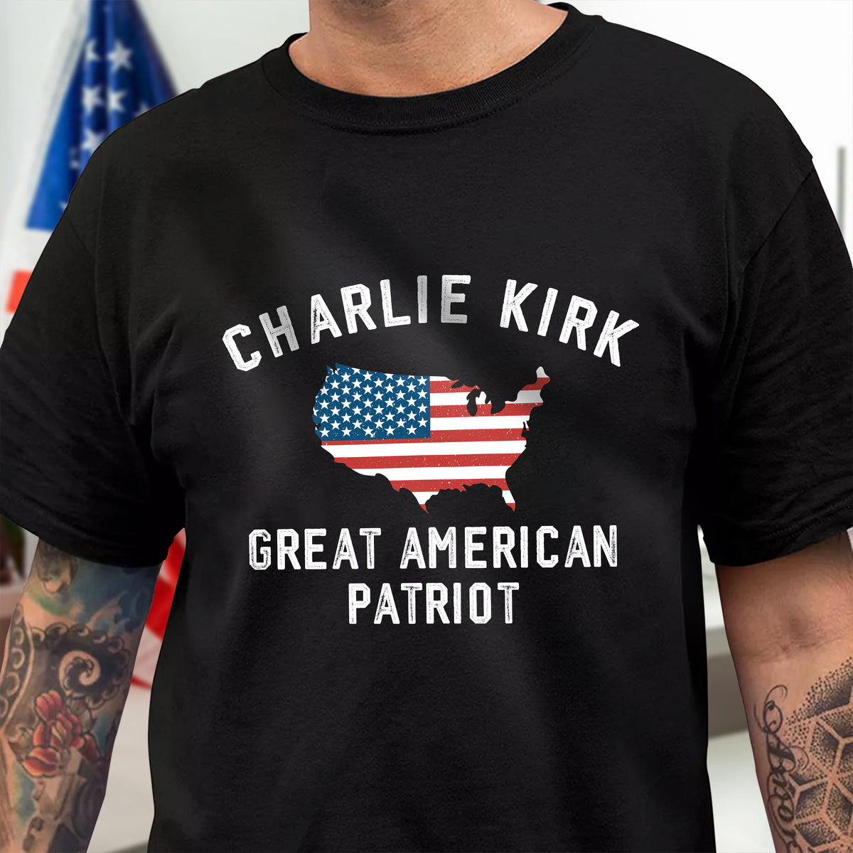 Charlie Kirk - Great American Patriot Dark Shirt LM32 65457