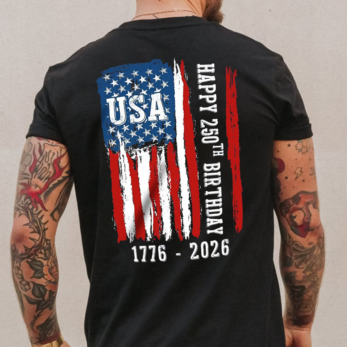 Happy 250th Birthday America Flag Back Side Dark Shirt LM32 895285