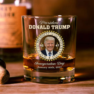 President Donald Trump Inauguration Day Whisky Glass HA75 63958