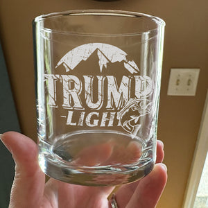 Custom Trump Light Fishing Lovers Engraved Rock Glass HO82 65470