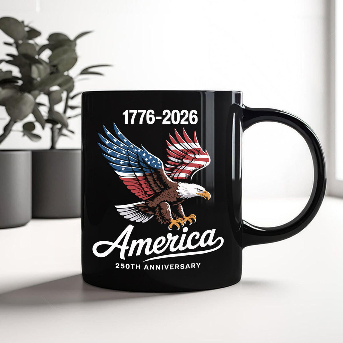 Celebrate 250 Years of America USA Anniversary 1776-2026 Black Mug HO82 894524