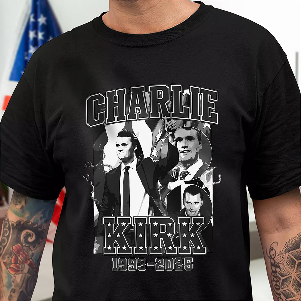 Pray For Charlie Kirk 1993 - 2025, Memorial Dark Shirt TH10 64407