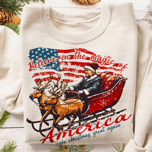 Believe The Magic Of America Trump Santa Bright Shirt HO82 65246