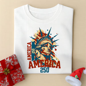 New! America 250 USA Freedom Liberty America 250 Anniversary Bright Shirt HO82 894556