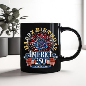 America 250 Semiquincentennial Fireworks Celebration Black Mug HO82 894606