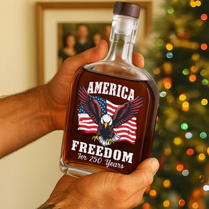 America 250 Years of Freedom Patriotic Eagle Flag Whiskey Bottle HA75 897338