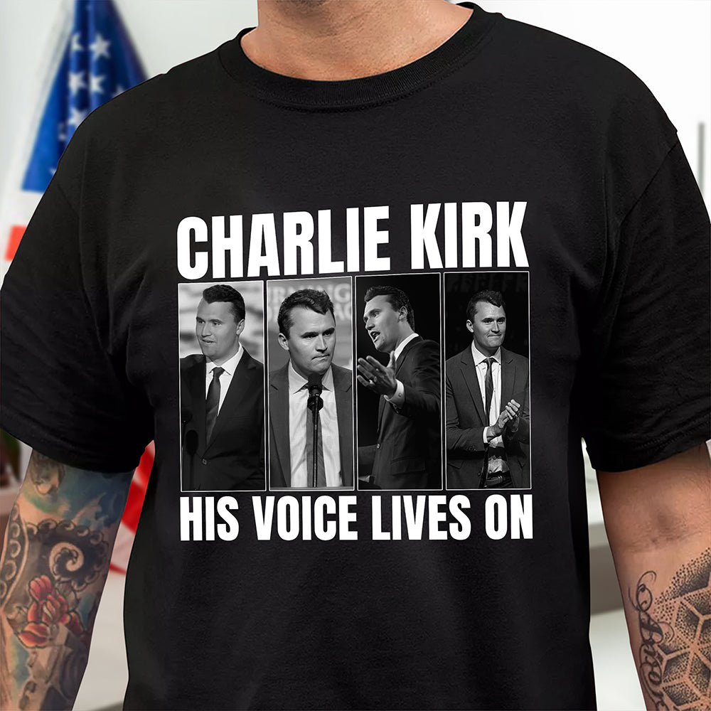 Charlie Kirk His Voice Lives On Dark Shirt HO82 65896
