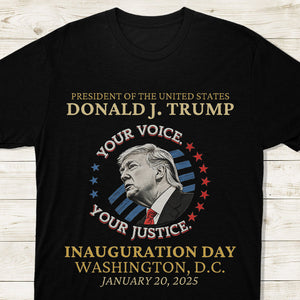 Trump Inauguration Day 2025 Commemorative Memorabilia Dark Shirt HO82 65638