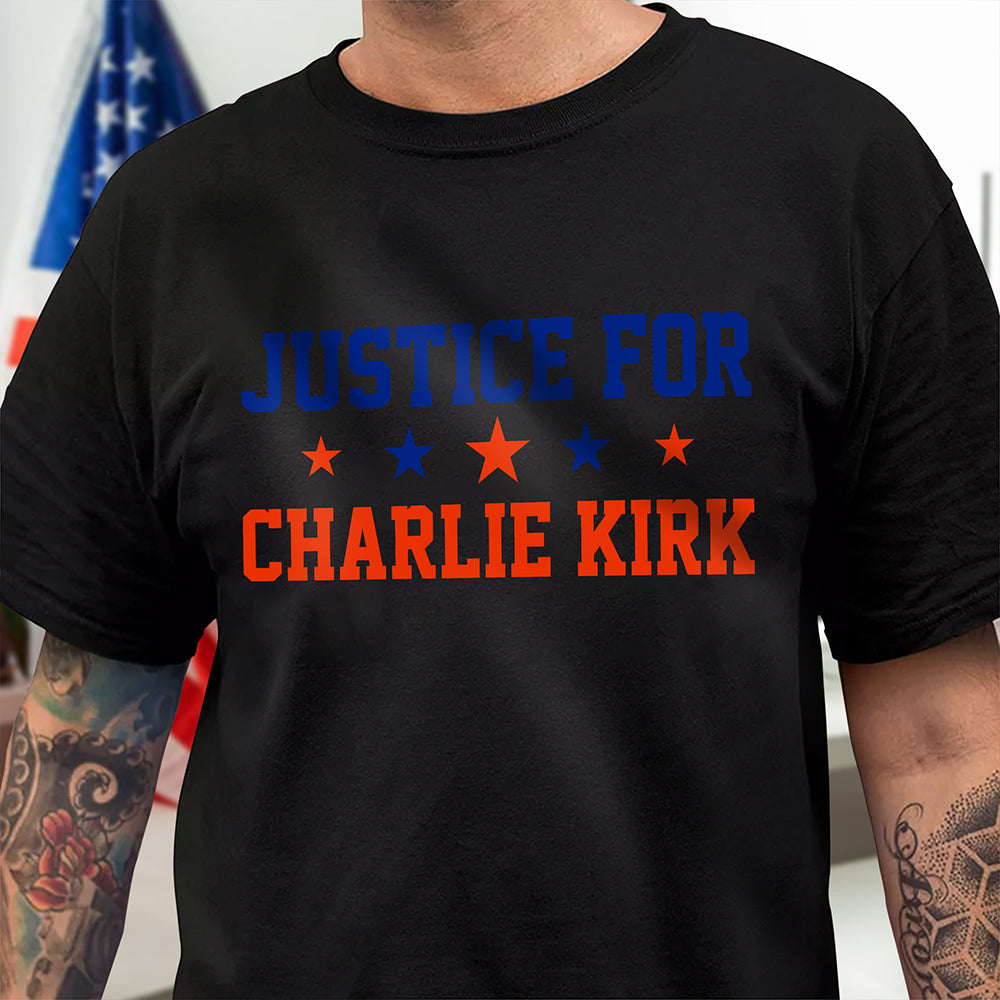 Justice For Charlie Kirk With Star Dark Shirt HO82 65860