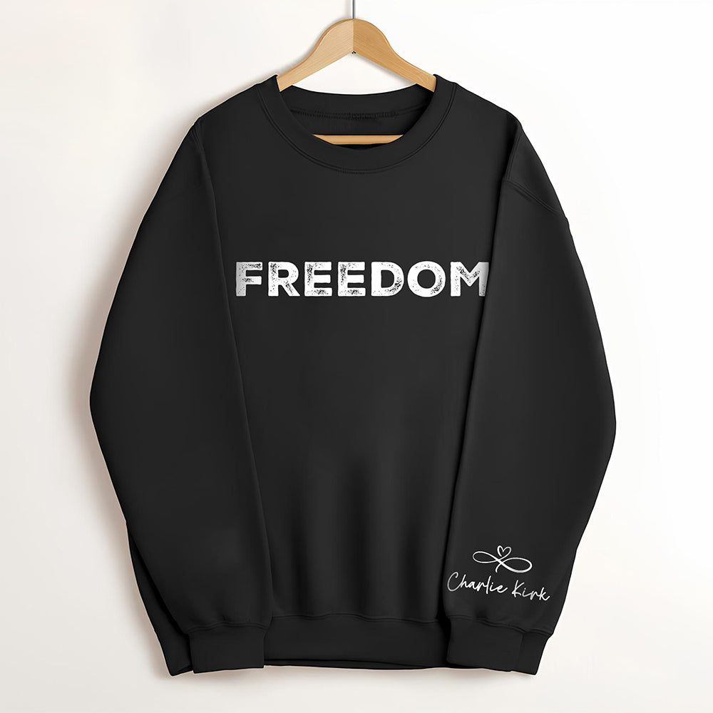 Charlie Kirk Freedom Dark Sleeve Sweatshirt HA75 64568