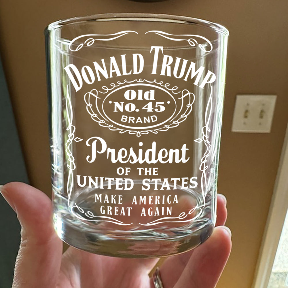 Donald Trump President Of United States Old No. 45 Rock Glass HO82 65284