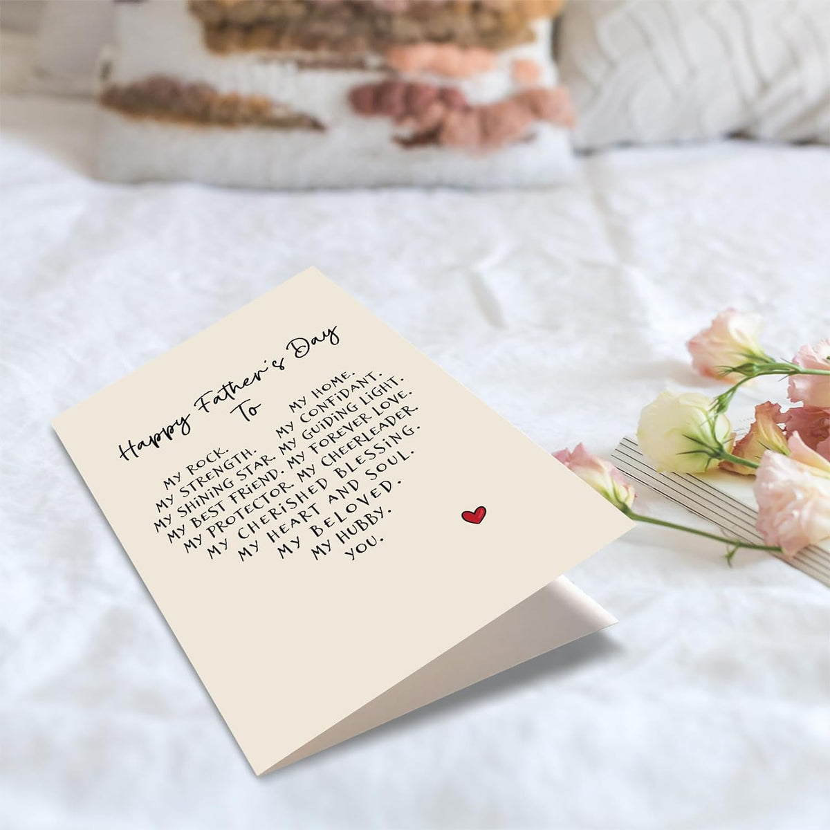 Romantic Poem Father'S Day Card for Husband, Sweet Husband Fathers Day Card from Wife, Happy Father'S Day to My Dear Hubby