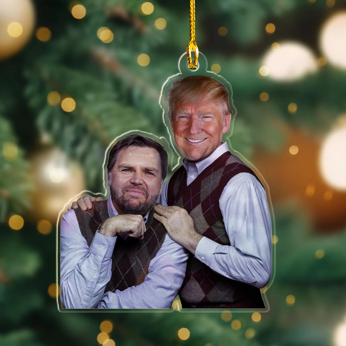 Trump 2024 Ornament, JD Vance Ornament, Trump Vance Brothers 2024 Ornament, Republican Ornament, Ceramic Christmas Tree Decor