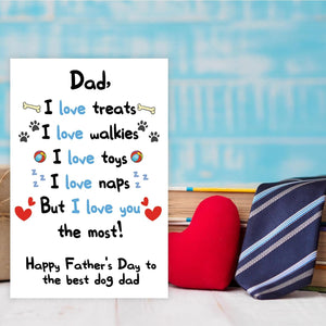 Funny Dog Dad Fathers Day Card from Son Daughter, Cute Dog Dad Gifts for Men, Happy Father’S Day Card for Him