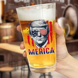 Independence Day American Donald Trump Print Beer Glass N304 62583