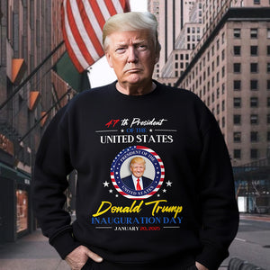 President Donald Trump Inauguration Day 2025 47th President Dark Shirt HO82 65662