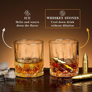 Gifts for Men, Dad Birthday Gifts for Fathers Day from Daughter Son Wife, Engraved World'S Best Dad Whiskey Stones Glasses Set, Cool Bourbon Scotch Cocktail Set Gifts