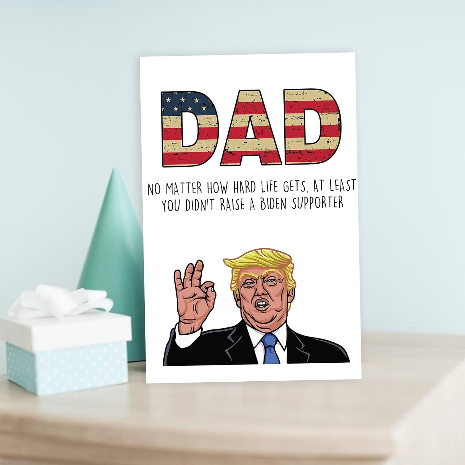 Funny Trump Fathers Day Card for Dad, Humor Trump Father'S Day Card Gift from Wife Son Daughter, Trump Birthday Greeting Card for Dad, Unique Dad Card