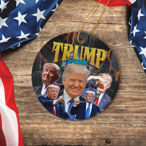 Donald Trump Homage With Retro Style Ceramic Ornament HO82 63382