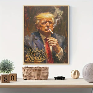 Donald Trump Grind Harder Canvas Wall Decor for Home & Office HA75