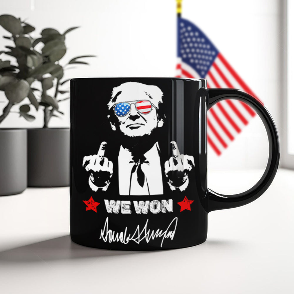 Trump 2024 We Won Black Mug Trump Supporters Gift HA75 67040