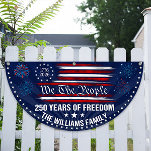 Custom Family Name 250 Years USA Patriotic Heritage 1776 2026 Non-pleated Fan Flag HO82 901316
