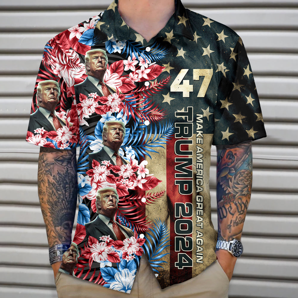 Custom Funny Photo Trump 2024 Hawaii Shirt N369 62482