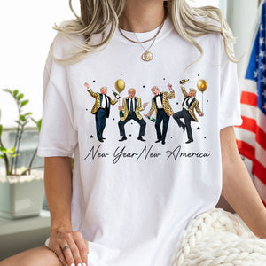 New Year New America Humorous Dancing Trump Bright Shirt HA75 64284