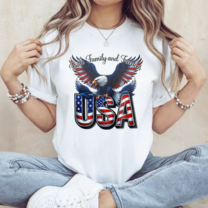 Faith, Family & Freedom America 250 Years Patriotic Bright Shirt LM32 897355