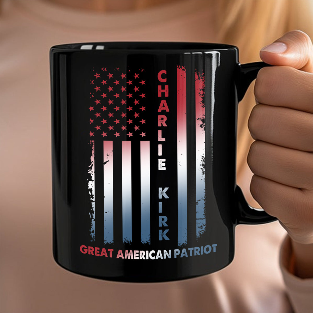 Pray For Charlie Kirk Great American Patriot Memorial Black Mug LM32 65487