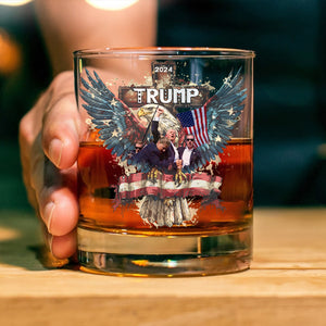 Trump President 2024 Print Whiskey Glass HO82 65386