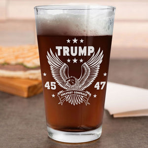 Trump 45 47 Greatest Comback Engraved Beer Glass HO82 65296