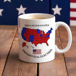 Trump US Presidential Election 2024 Map White Mug Christmas Gifts HA75 67064