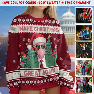 Trump Make Christmas Great Again Funny Ugly Sweater HA75 63717