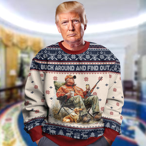 Custom Trump Deer Hunting, Duck Hunting Ugly Sweater HA75 64006